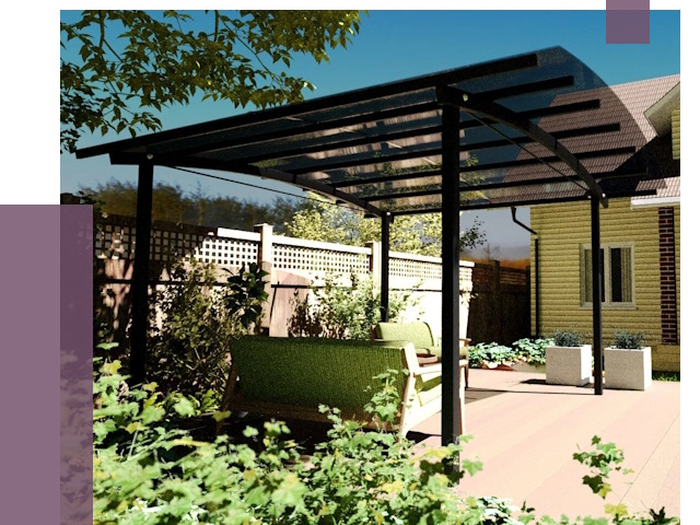 Навесы для террасы в Горном-Алтайске от 13219 руб. под ключ | ПРОЛЁТ-Грн