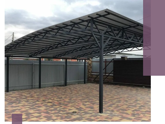 Металлические навесы под ключ в Горном-Алтайске — изготовление и монтаж