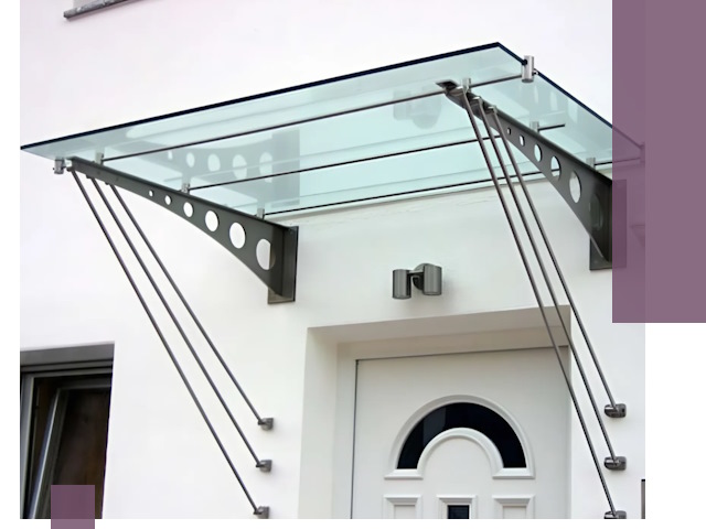 Козырьки над входом под ключ в Горном-Алтайске — изготовление и монтаж